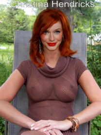 Christina Hendricks Tits See-Through Top Fake